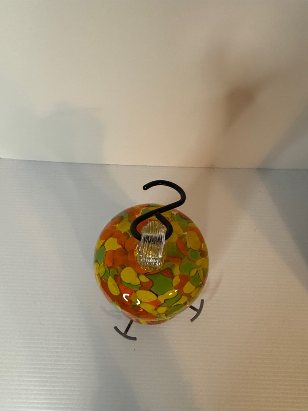 Glass Hummingbird Feeder - Orange & Green - Picture 5 of 6